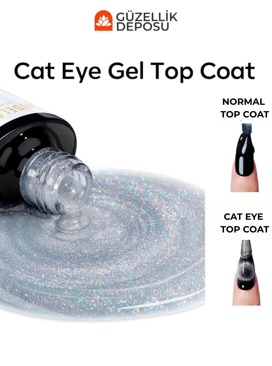 Protez Tırnak Kedi Gözü Top Coat 15 ml (Cat Eye Top Coat)