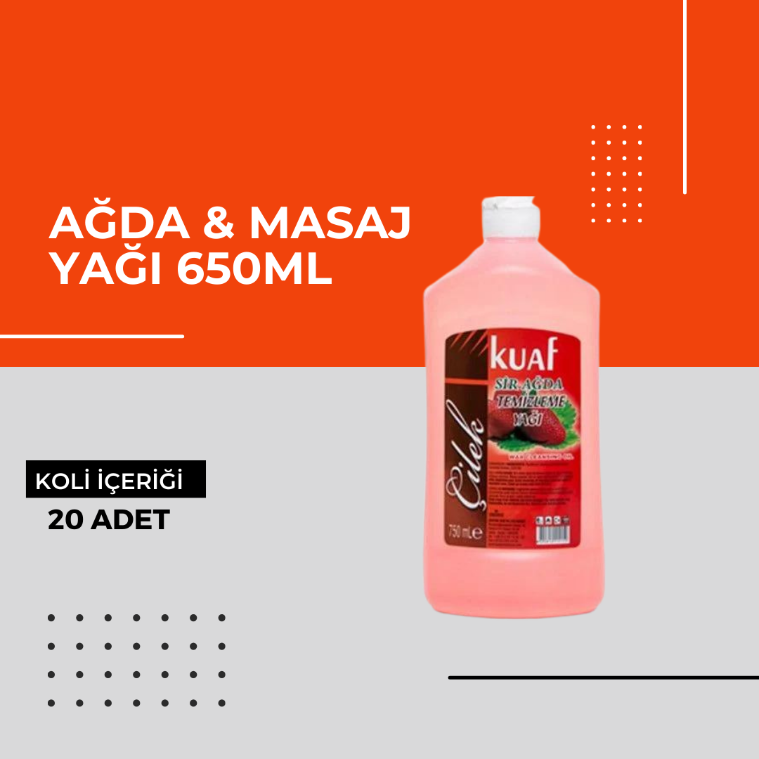 (Toptan) Ağda & Masaj Yağı 650ml 1 Koli (20 Adet)