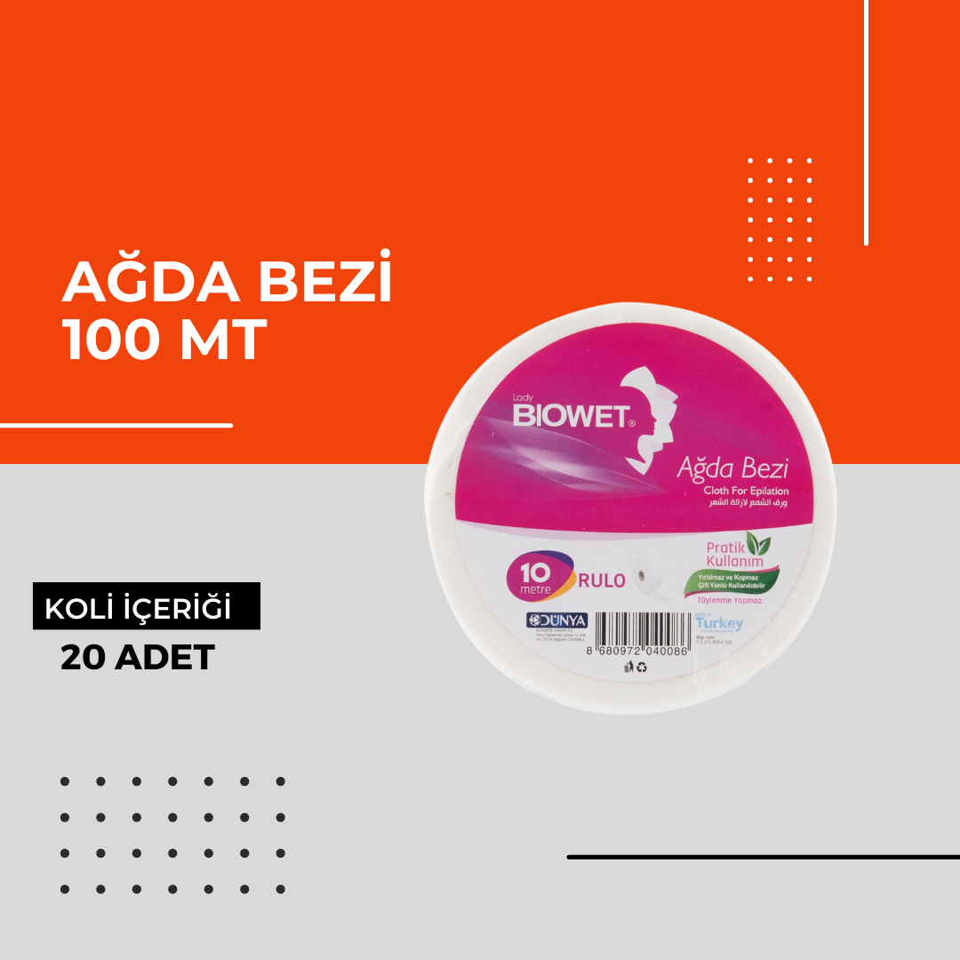 (Toptan) Ağda Bezi 100MT 1 Koli (20 Adet)