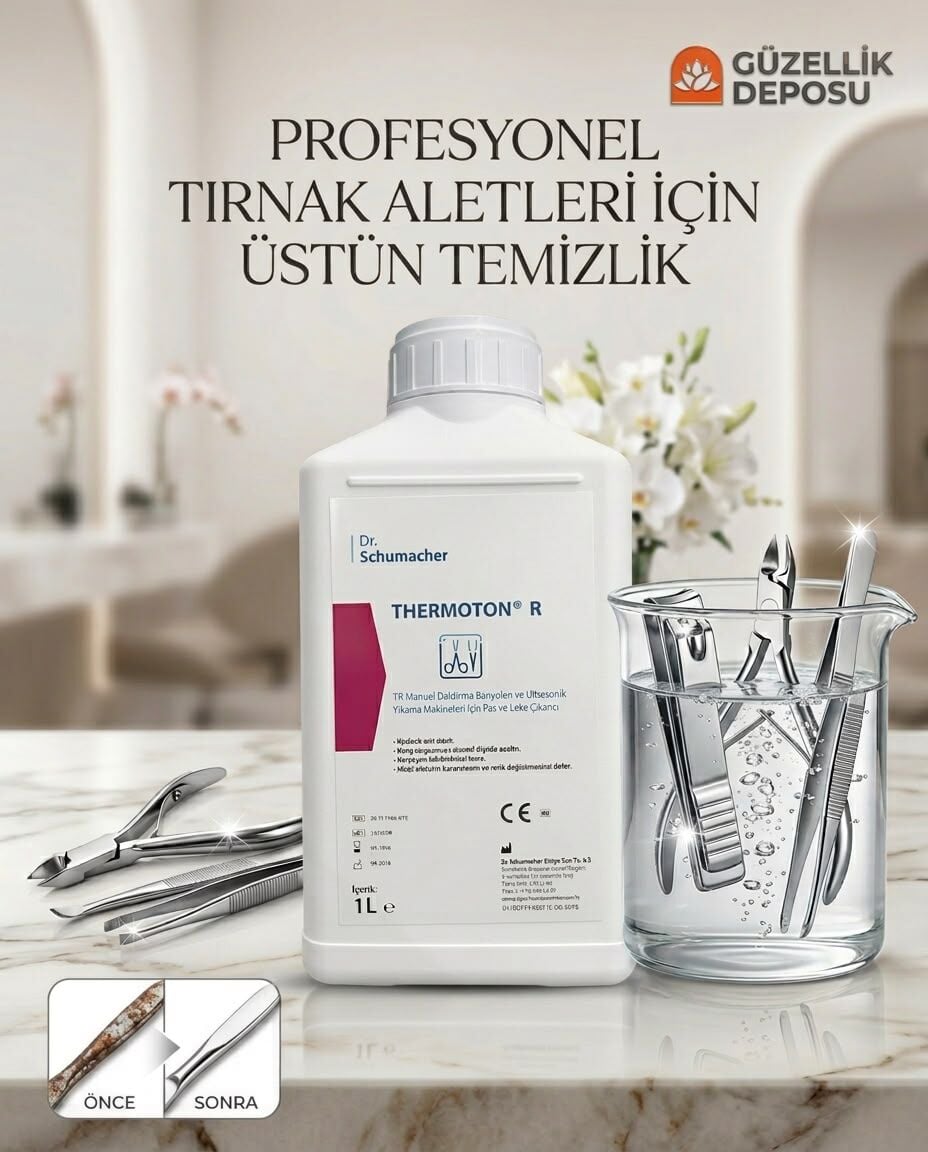 Dr. Schumacher Thermoton R - Profesyonel Tırnak Aletleri İçin Pas ve Leke Çıkarıcı Temizleme Dezenfektan (1 L)