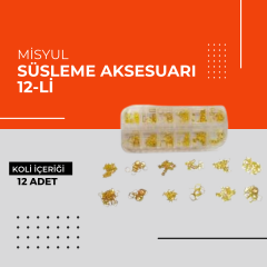 (Toptan) Tırnak Süsleme Aksesuarları 12-li 1 Paket (12 Adet)