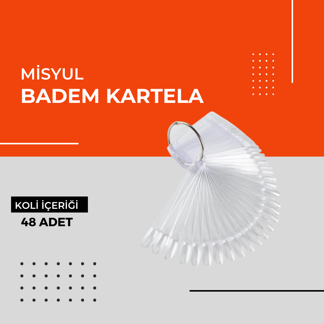 (Toptan) Tırnak Badem Kartela 50-li 1 Koli (48 Adet)