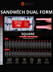 Protez Tırnak Sandwich Dual Form Tips 256'lı Square