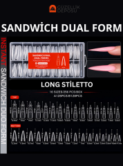 Protez Tırnak Sandwich Dual Form Tips 256'lı Stiletto