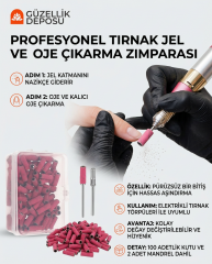 Profesyonel Protez Tırnak Kalıcı Oje Ve Jel Çıkarıcı Törpü 100 Adet Zımpara Bandı Seti (Metal Mandrel Dahil)