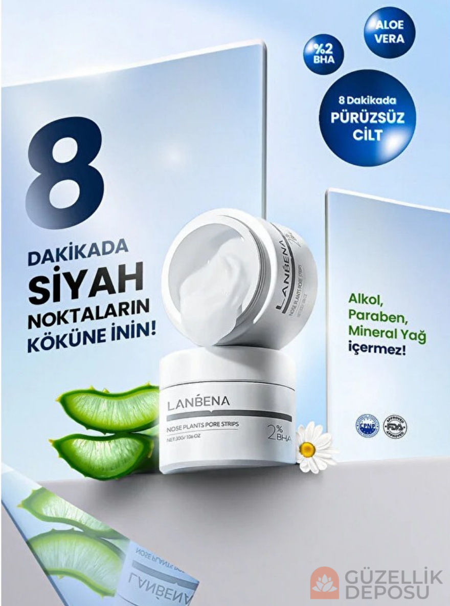 Lanbena Siyah Nokta Maskesi & 60 Adet Siyah Nokta Bandı Nose Plants