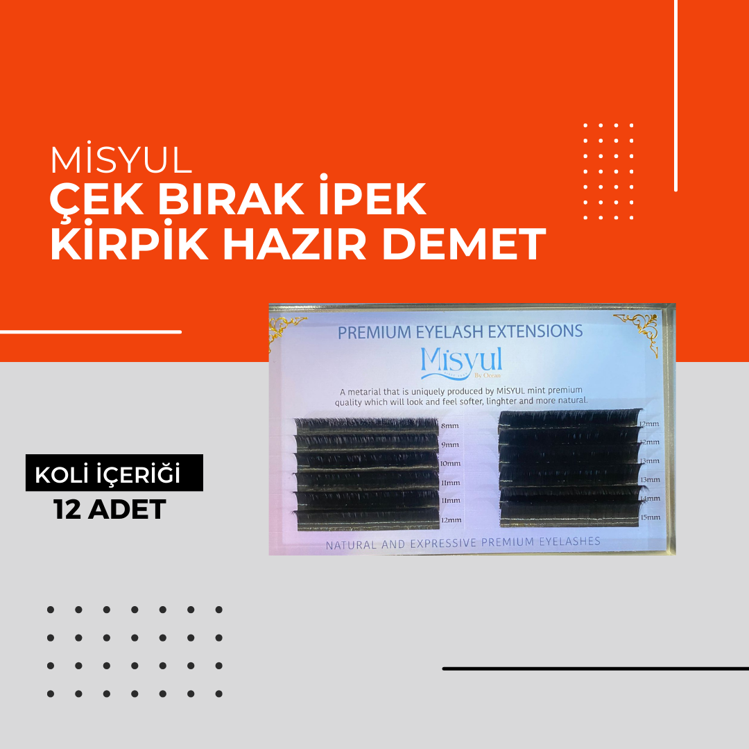 (Toptan) Misyul Çek Bırak İpek Kirpik C&D Kıvrım 1 Paket (12 Adet)