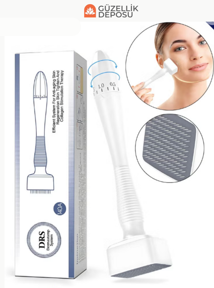 Ayarlanabilir Titanyum İğneli Dermastamp Dermaroller Cilt Ve Saç Yenileme Aparatı (0.25 - 3.0 mm)
