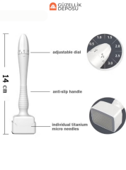 Ayarlanabilir Titanyum İğneli Dermastamp Dermaroller Cilt Ve Saç Yenileme Aparatı (0.25 - 3.0 mm)