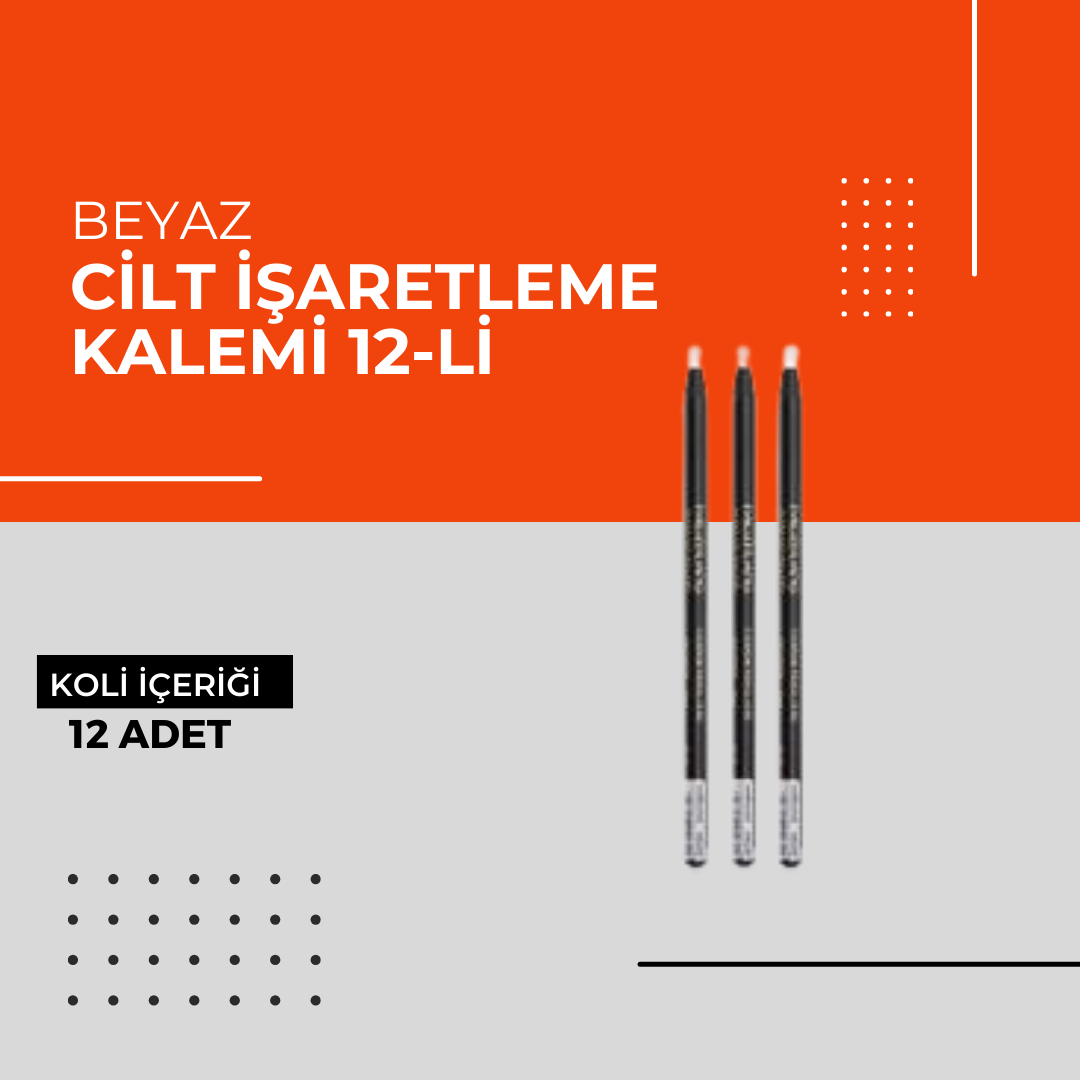 (Toptan) Cilt İşaretleme Kalemi Beyaz 1 Paket (12 Adet)