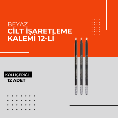 (Toptan) Cilt İşaretleme Kalemi Beyaz 1 Paket (12 Adet)