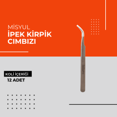 (Toptan) İpek Kirpik Cımbızı 1 Paket (12 Adet)