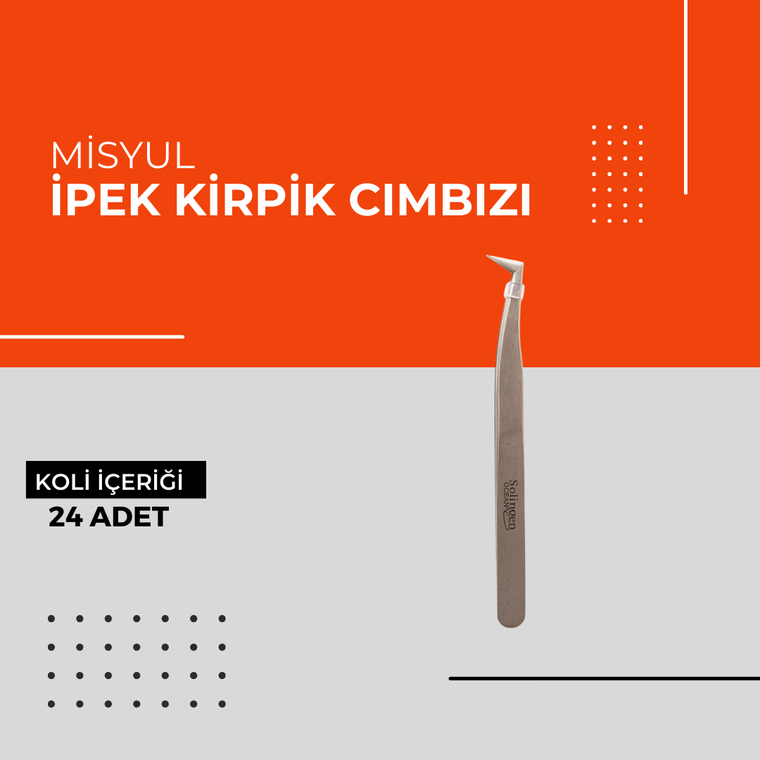 (Toptan) Küt İpek Kirpik Cımbızı 1 Paket (12 Adet)