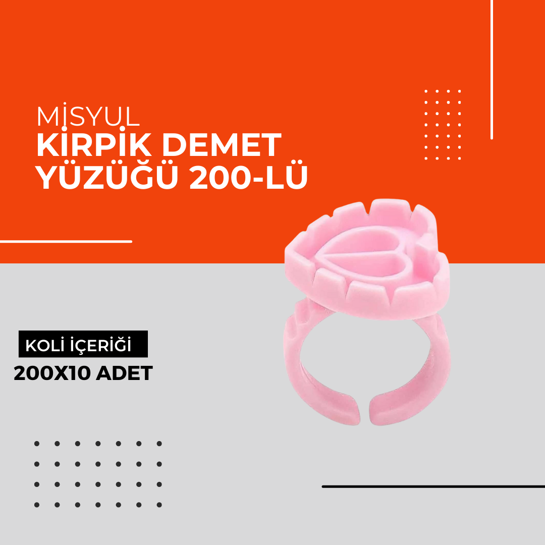 (Toptan) Kirpik Demet Yüzüğü 200-lü 1 Koli (10 paket)