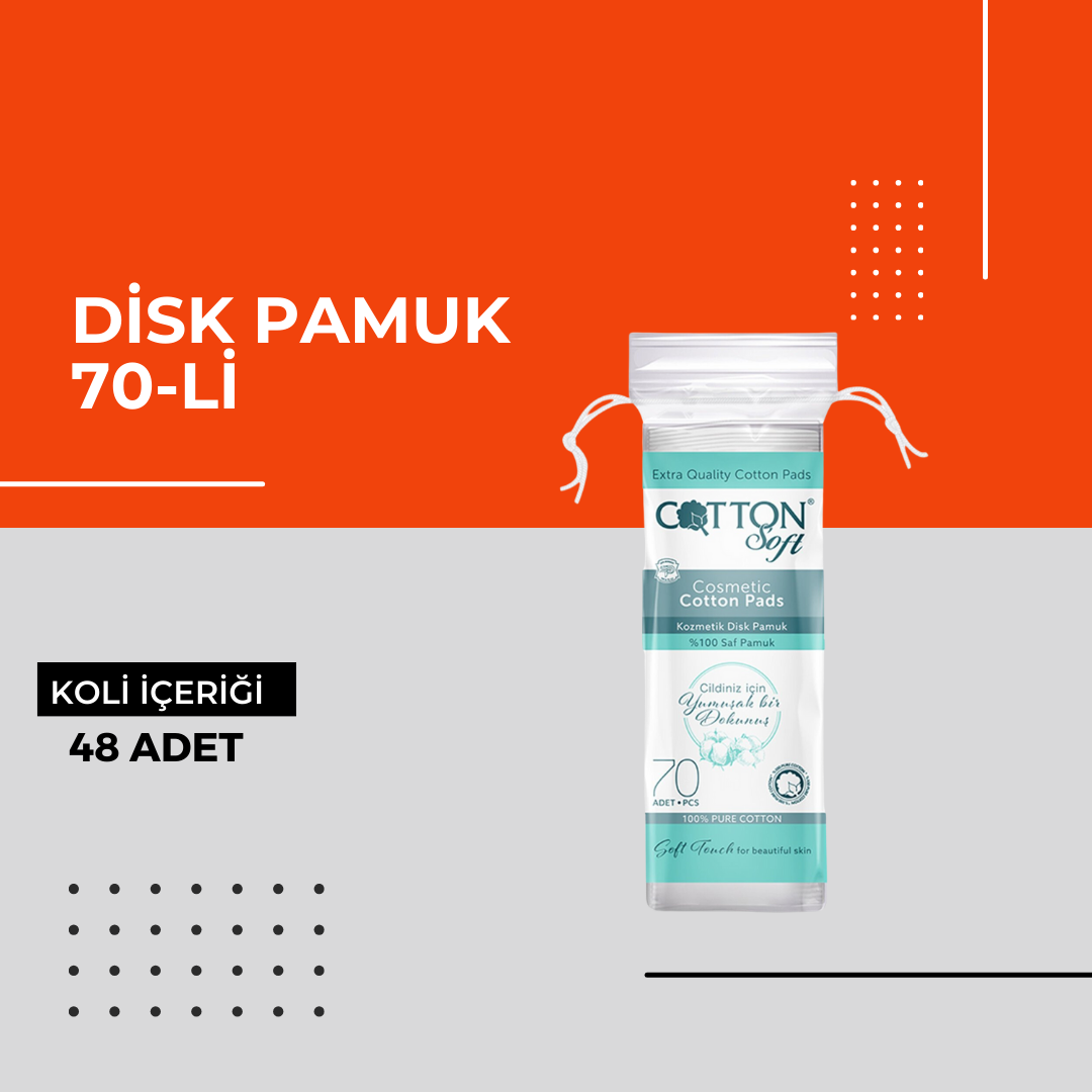 (Toptan) Disk Pamuk 70-li 1 Koli (48 Adet)