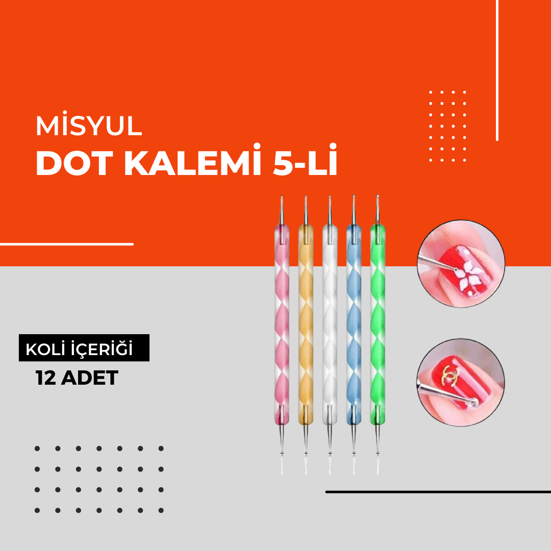 (Toptan) Dot Kalemi 5-li 1 Paket (12 Adet)