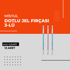 (Toptan) Dotlu Jel Fırçası 3-lü 1 Paket (12 Adet)
