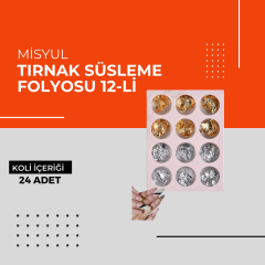 Tırnak Süsleme Folyosu 12-li 1 Koli (24 Adet)
