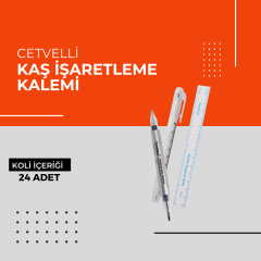 (Toptan) Cetvelli Kaş İşaretleme Kalemi 1 Koli (24 Adet)