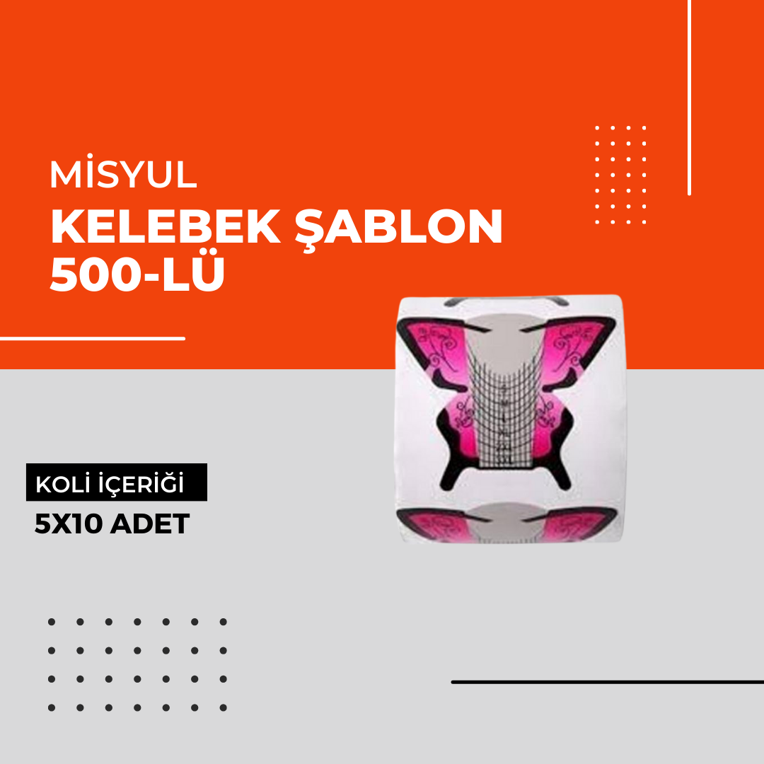 (Toptan) Kelebek Şablon 500-lü 1 Koli (5x10 Adet)