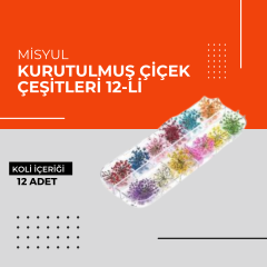 (Toptan) Kurutulmuş Çiçek Çeşitleri 12-li 1 Paket (12 Adet)