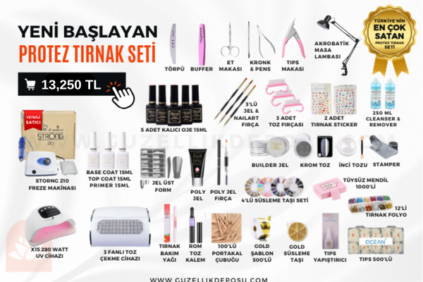 Yeni Başlayanlara Türkiye'nin En Çok Satan Protez Tırnak Seti Kampanyası